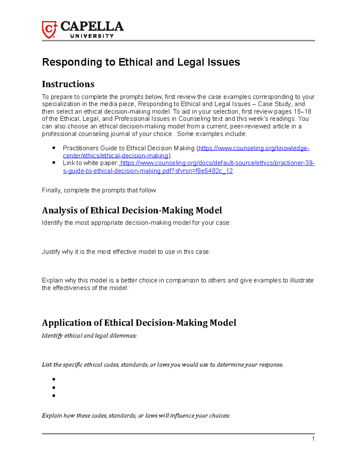 legal and ethical responsibilities assignment sheet answers