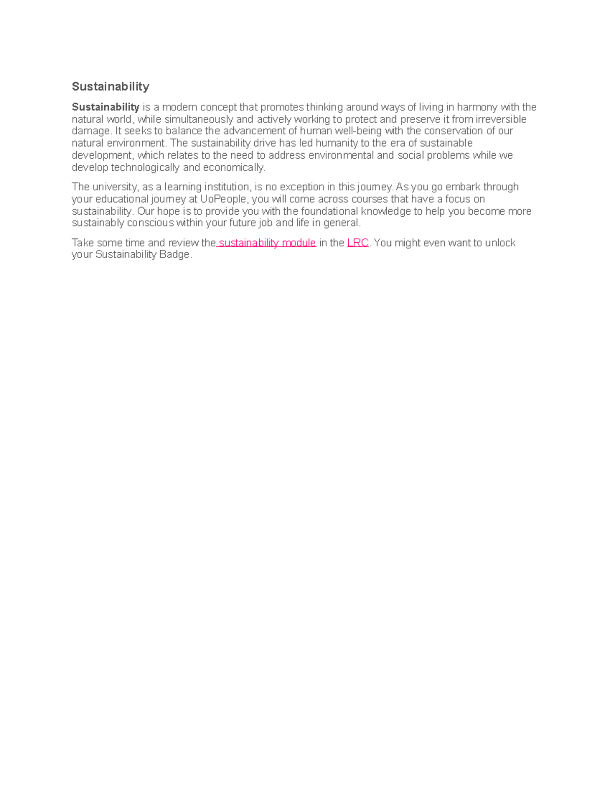 5. Sustainability - Lecture notes 5 - Sustainability Sustainability is ...