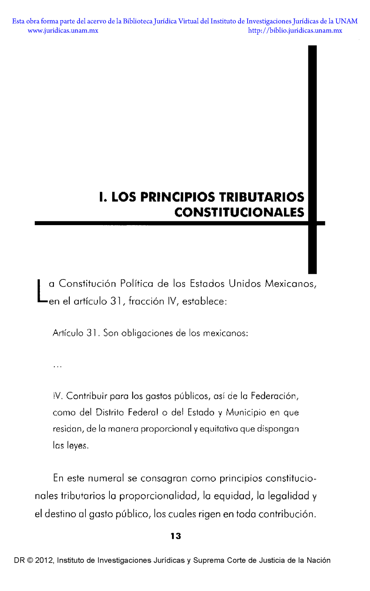 Los Principios Tributarios Constitucionales - L. LOS PRINCIPIOS ...