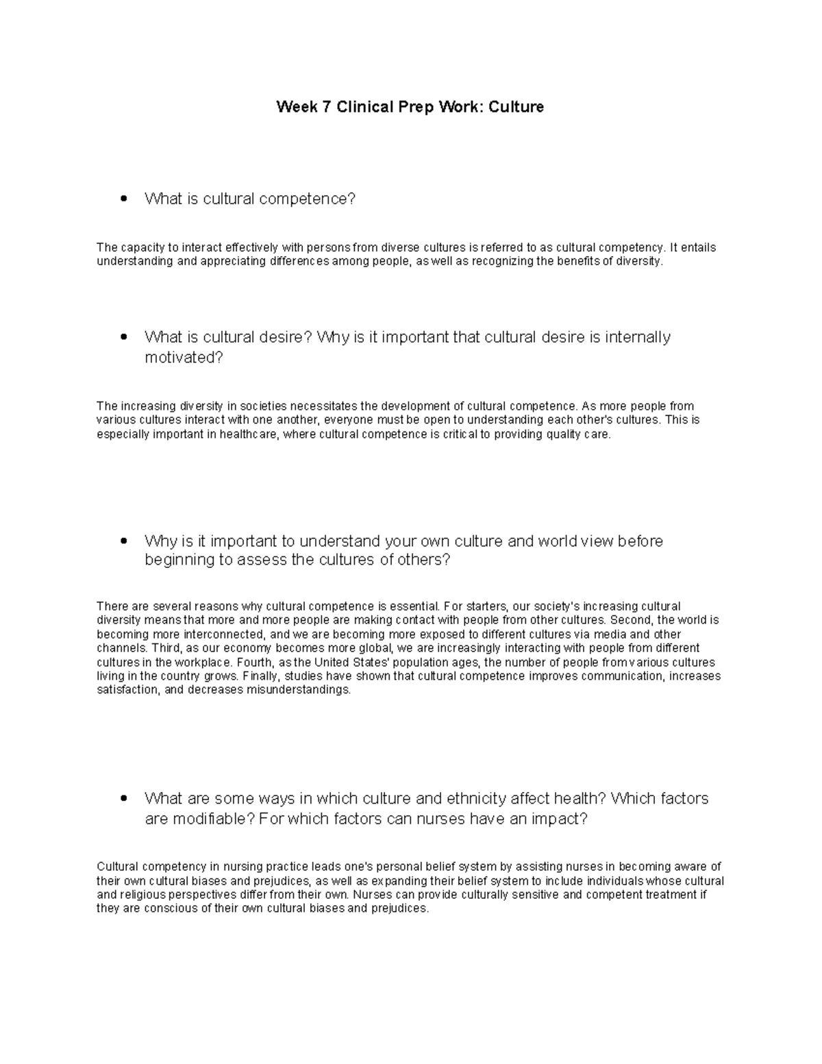 Week+7+Clinical+Prep+Work - Week 7 Clinical Prep Work: Culture What is ...