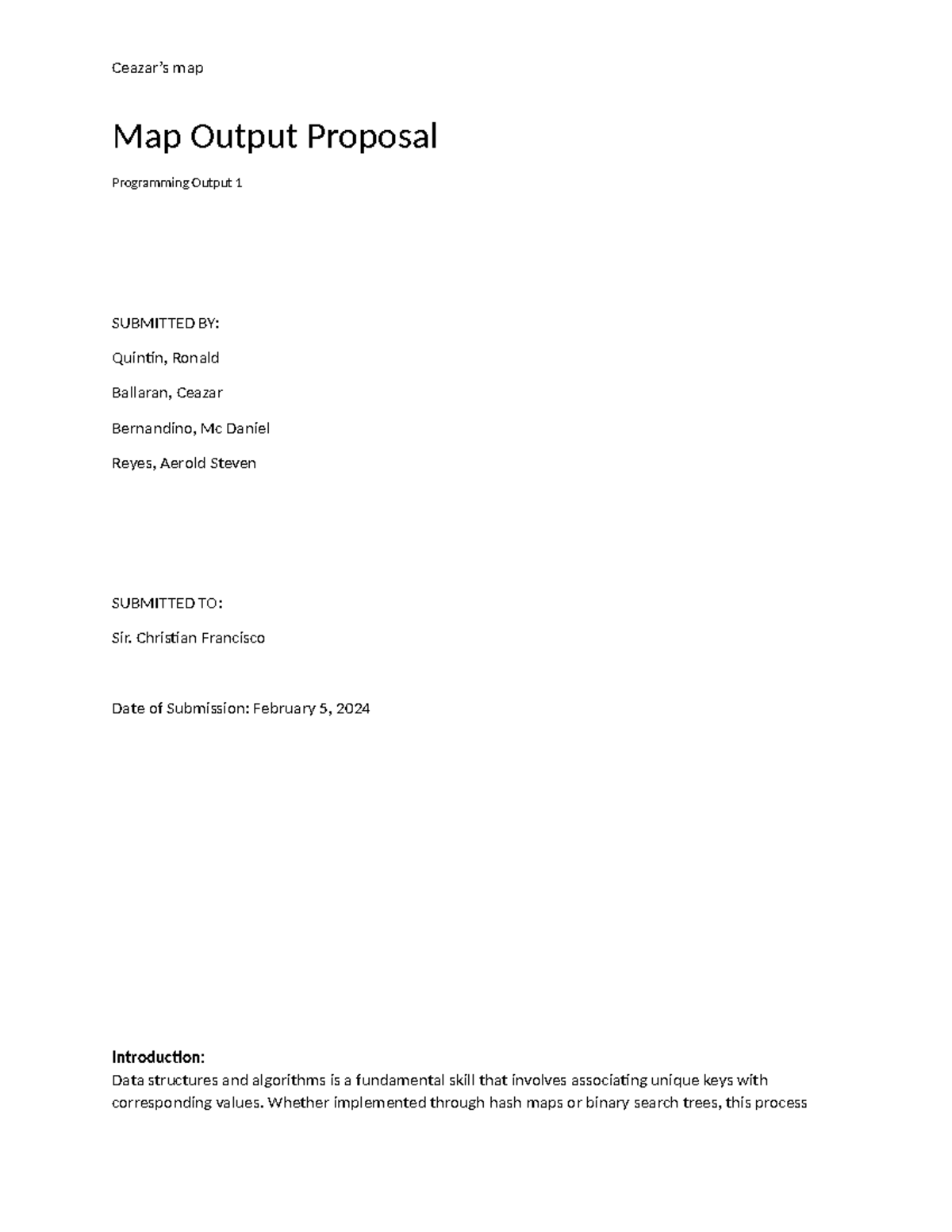 Map Output Proposal - HAHA - Bachelor of Science in Information ...