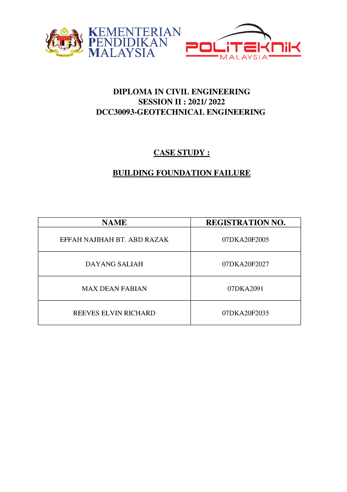 case study geotechnical engineering politeknik