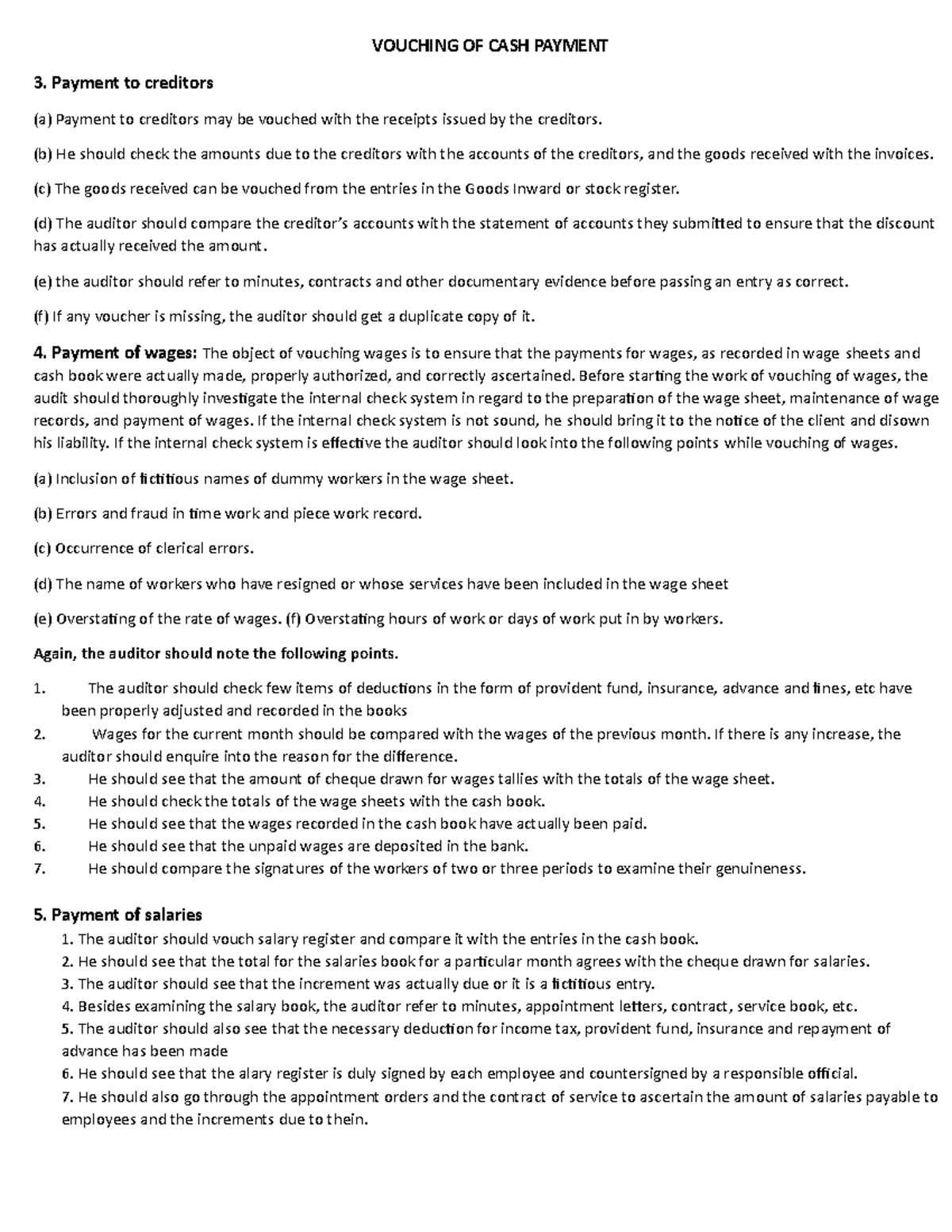 Vouching OF CASH Payment VOUCHING OF CASH PAYMENT 3 Payment To vouching-of-cash-payment-vouching-of-cash-payment-3-payment-to
