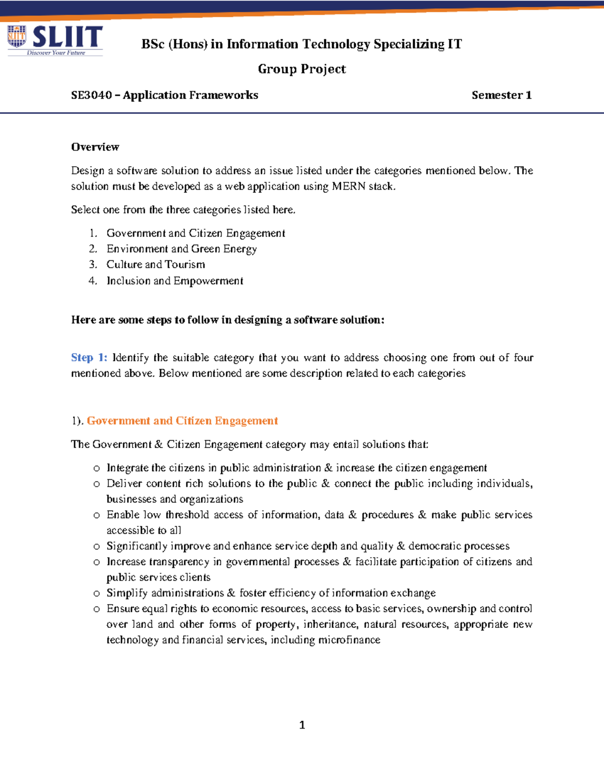 Group Project for the module - BSc (Hons) in Information Technology ...