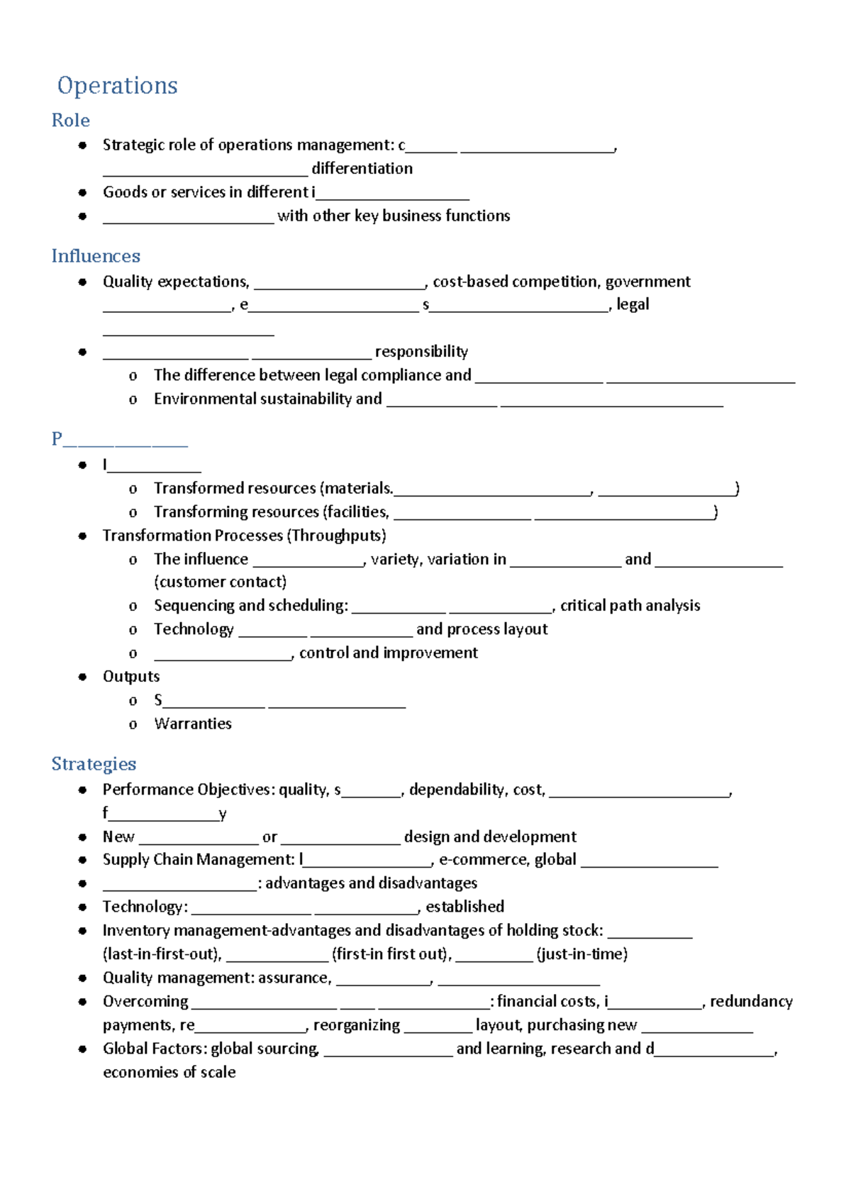 2019 BS Operation Topic Memorising Syllabus Worksheet Jack Stewart ...