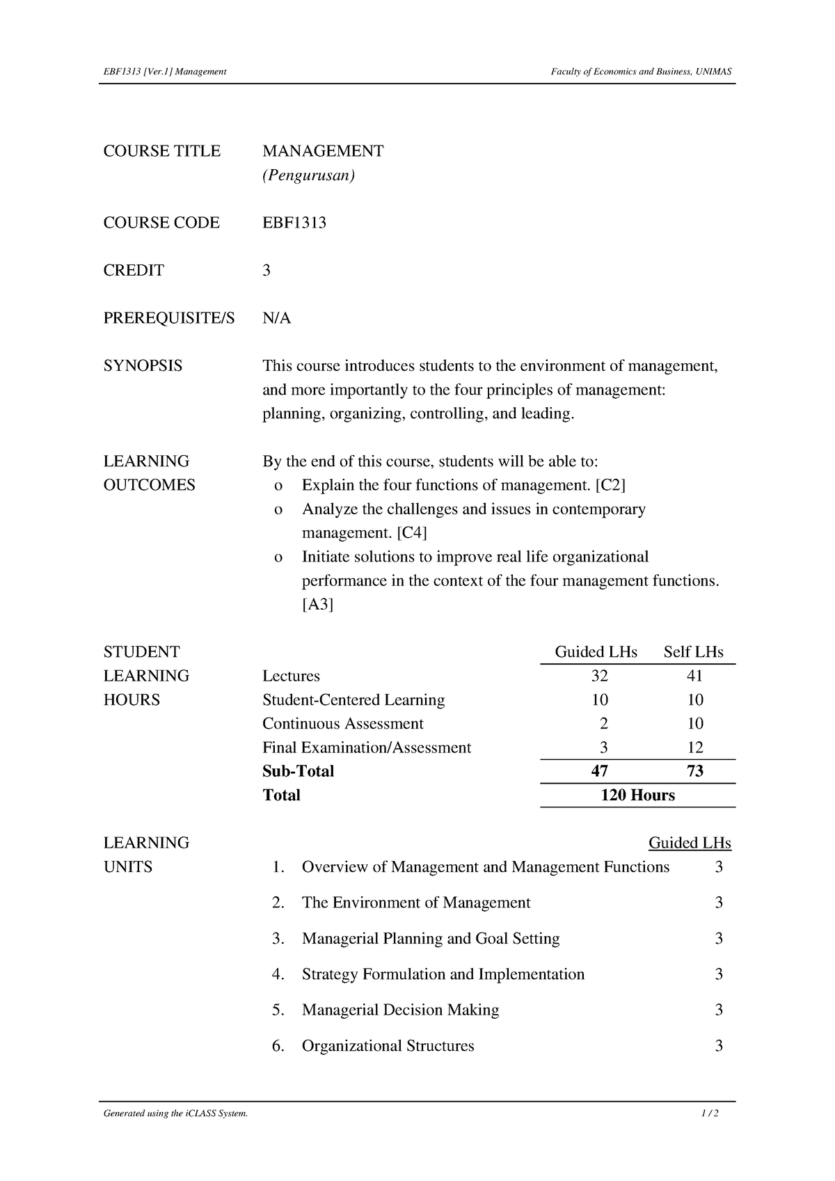 unimas master coursework