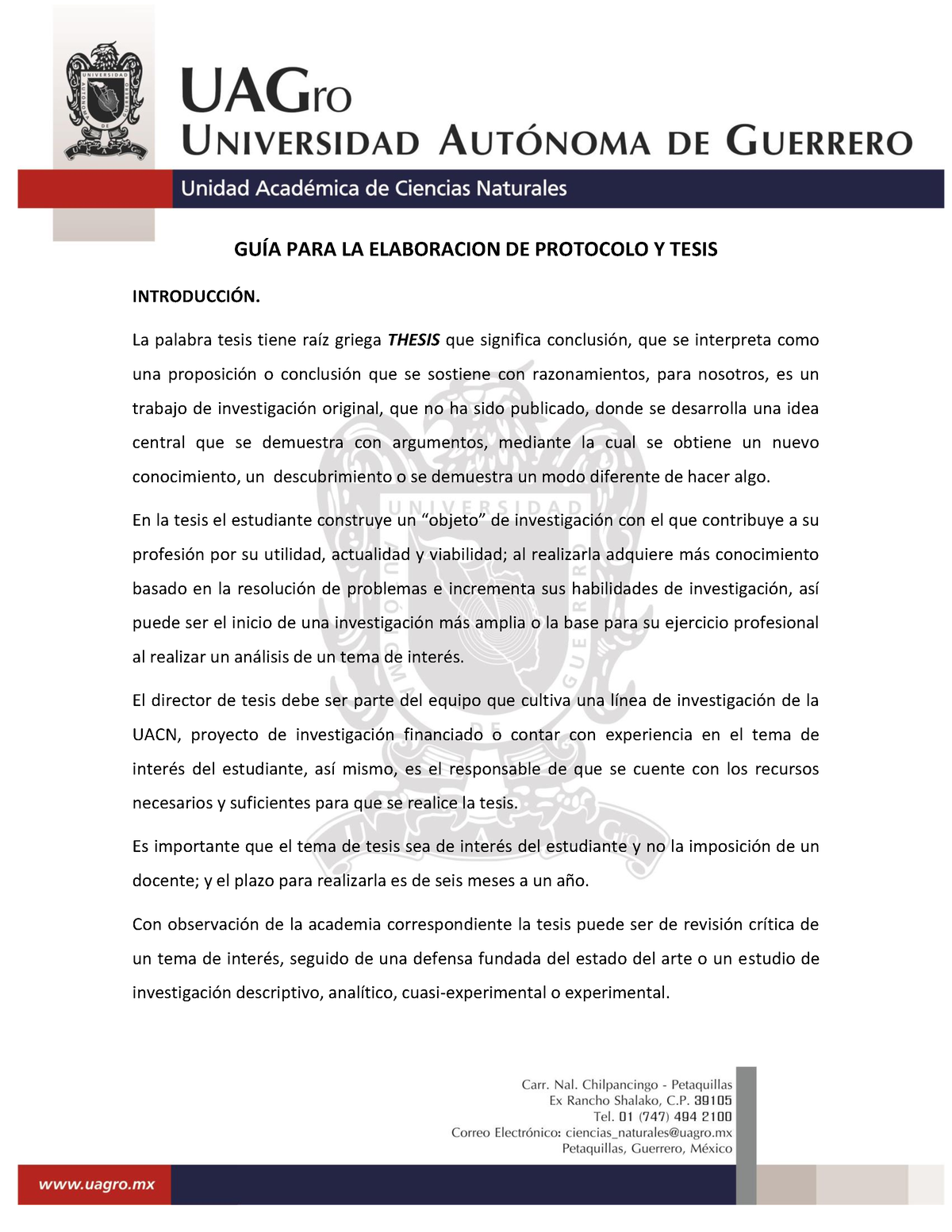 Guia Para Protocolo Y Tesis - GUÕA PARA LA ELABORACION DE PROTOCOLO Y ...