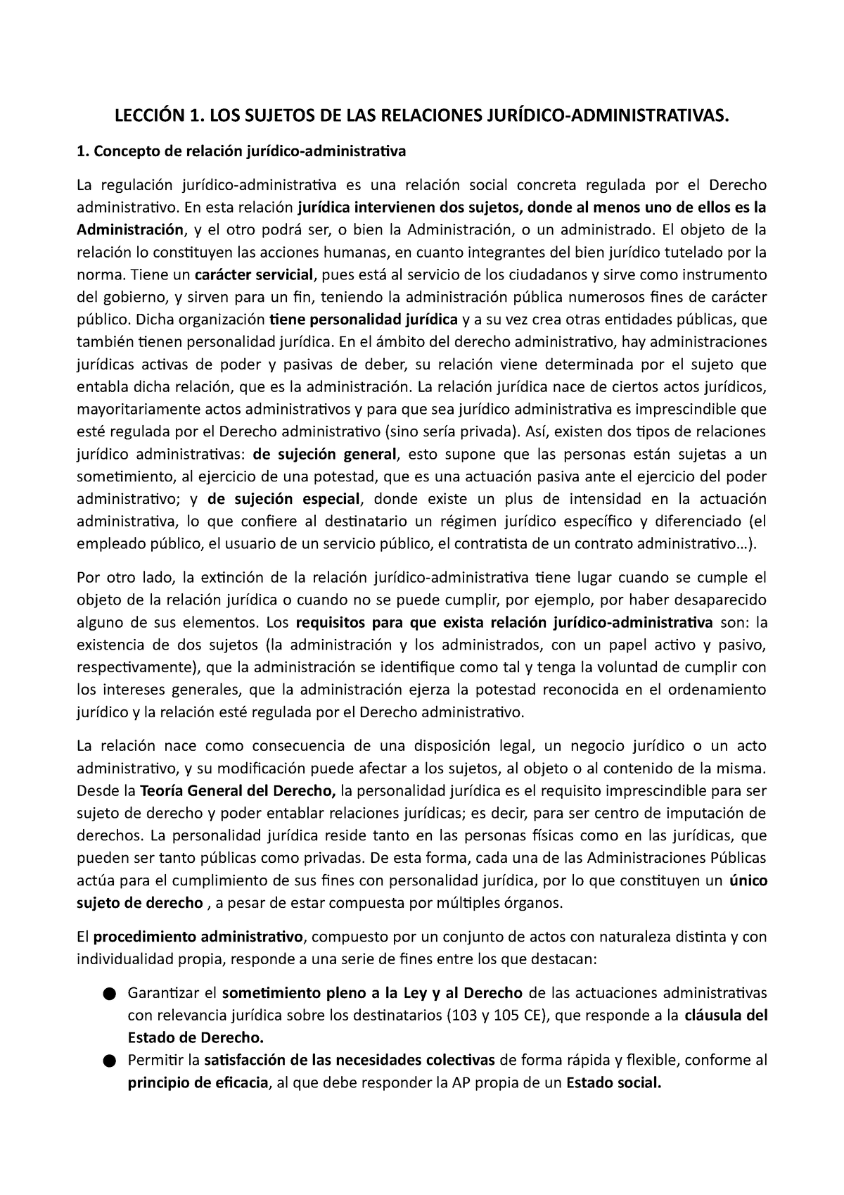 Tema 1 Los Sujetos De Las Relaciones Jurídico Admin LecciÓn 1 Los Sujetos De Las Relaciones