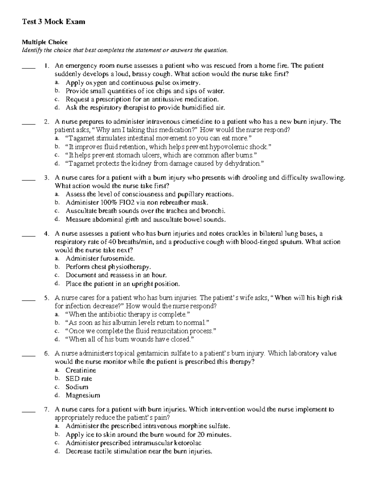 Mock Exam 3 8 30 21 1 - Practice exam questions - Test 3 Mock Exam ...