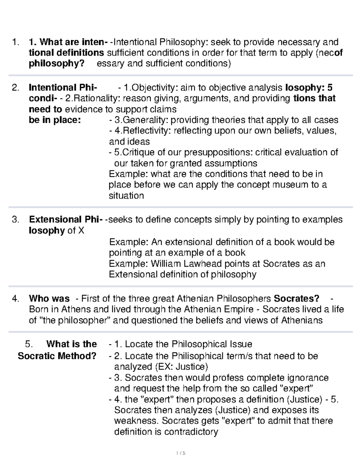 Philosophy notes to prepare for exam - What are inten-Intentional ...
