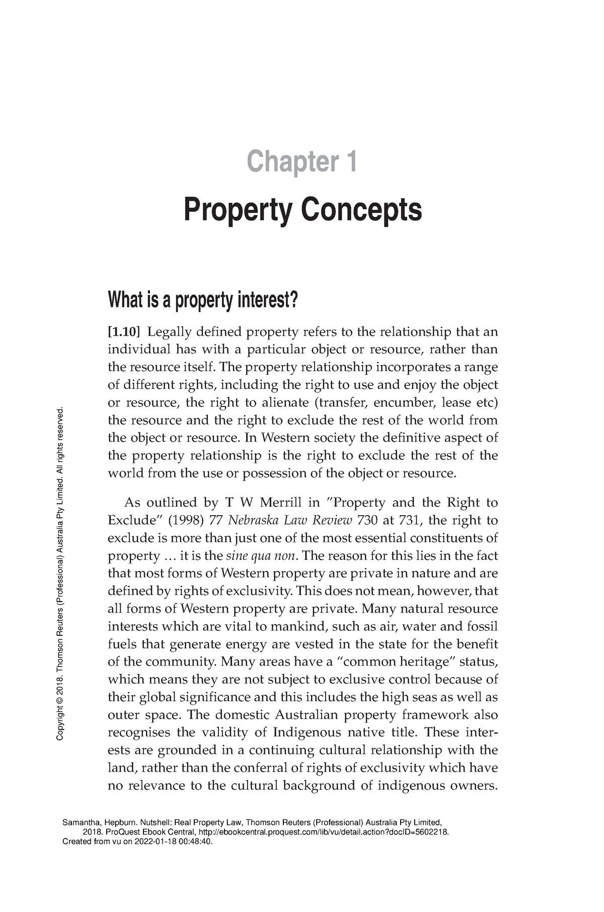 Chapter 1 Property Concept - Chapter 1 Property Concepts What Is A ...