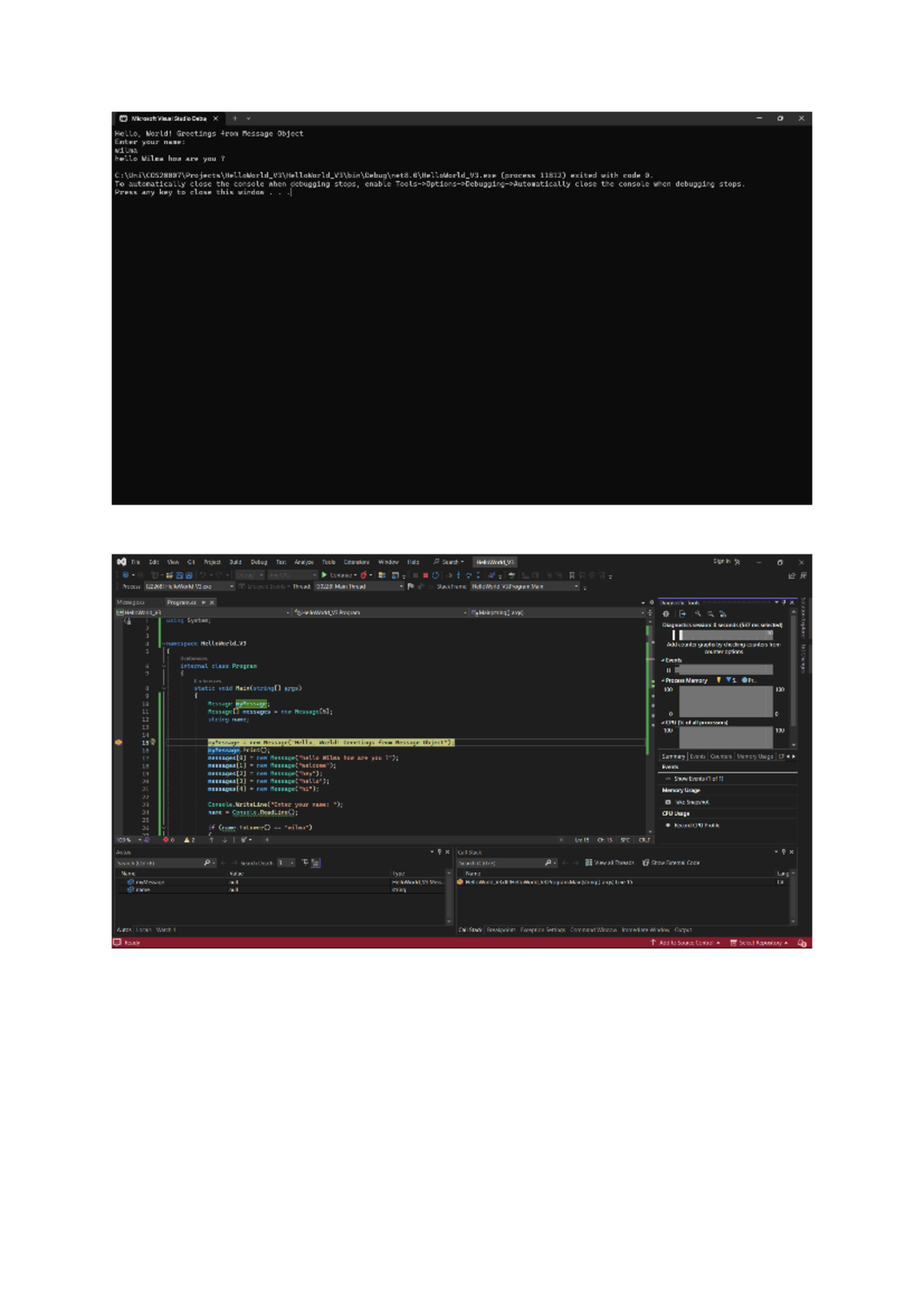 1.2 COS2007 - assignment 1.2 - File Edit View Git Project Build Debug ...