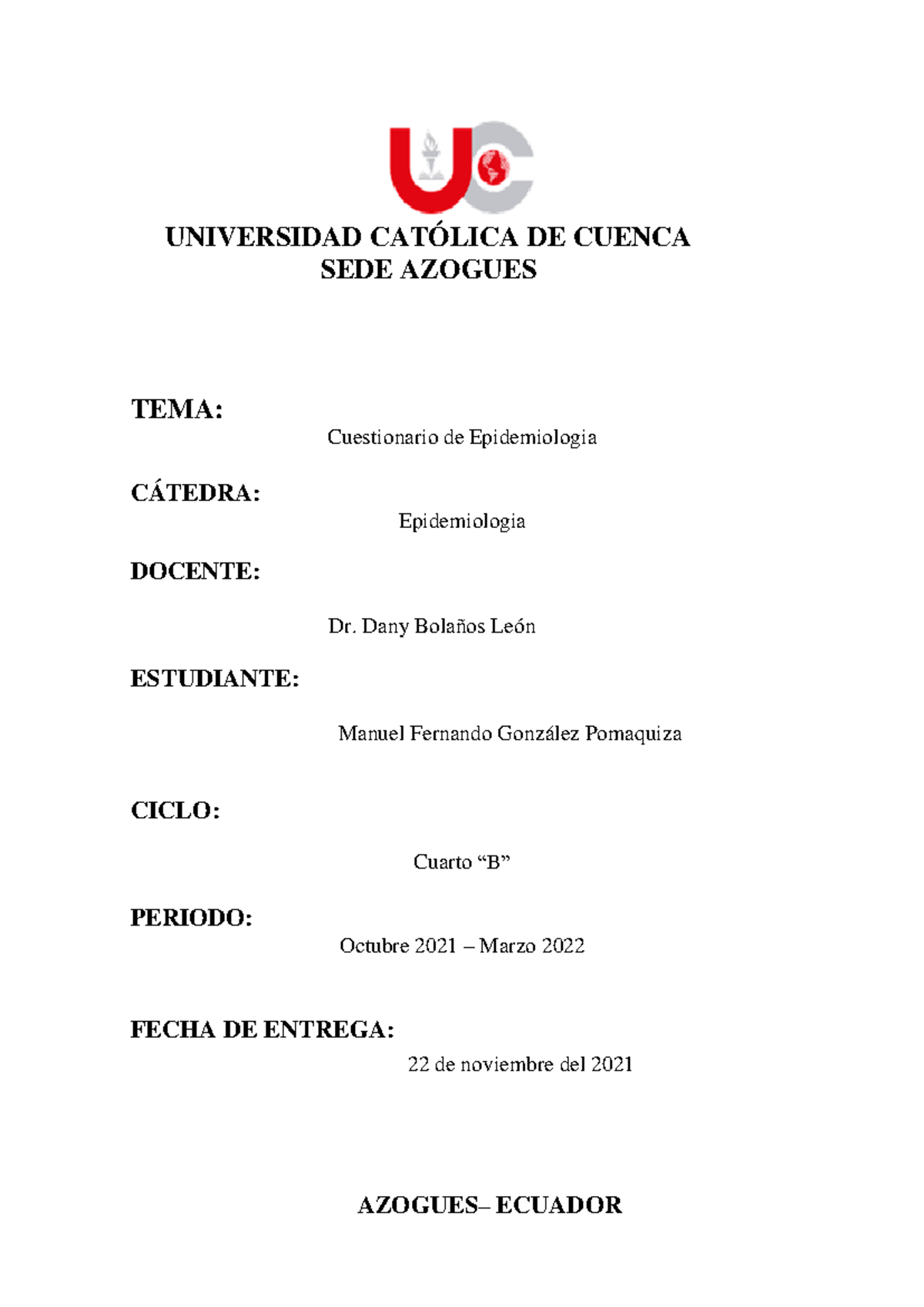 Gonz lez Pomaquiza Manuel Cuestionario UNIVERSIDAD CAT LICA DE 