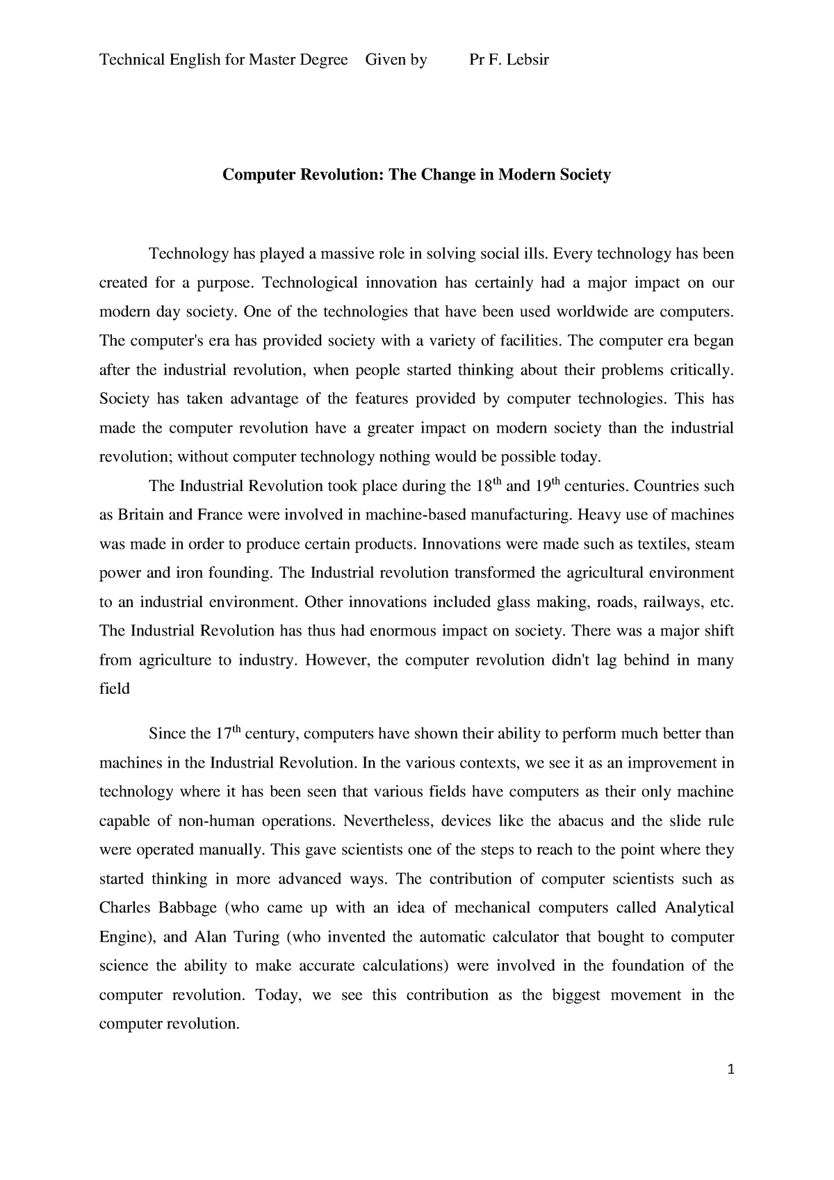 computer revolution research paper