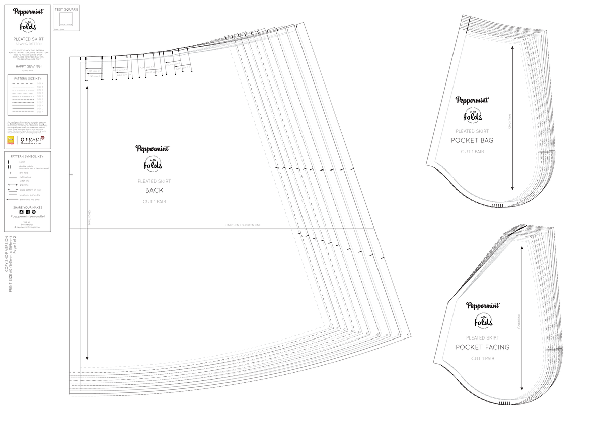 Peppermintmagazine pleated skirt pattern A0 Grainline PLEATED SKIRT