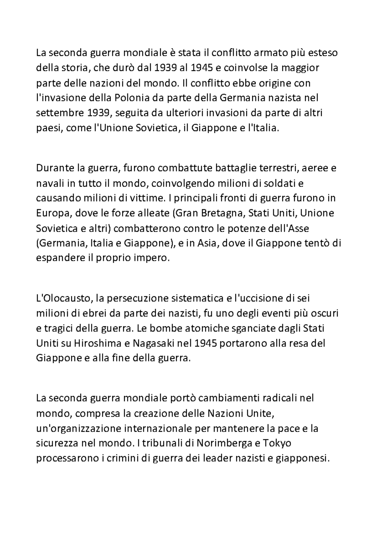 La seconda guerra mondiale - Il conflitto ebbe origine con l'invasione ...