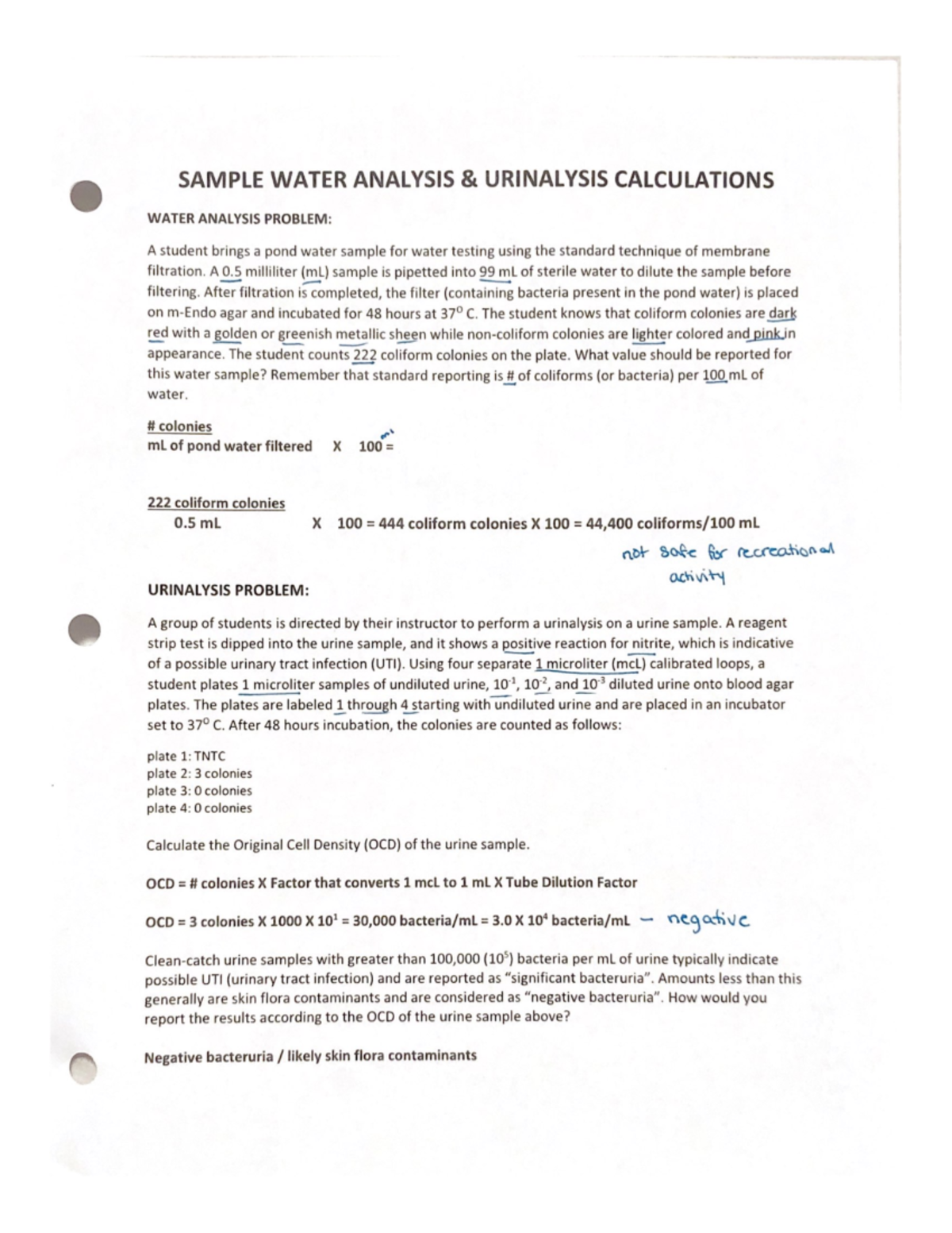 Water and Urinalysis MCB 2010C Studocu