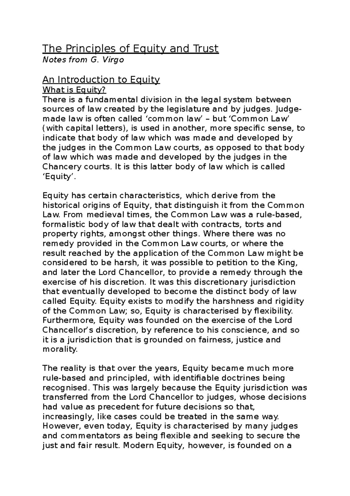 Virgo - Introduction to Equity and Trusts - The Principles of Equity ...