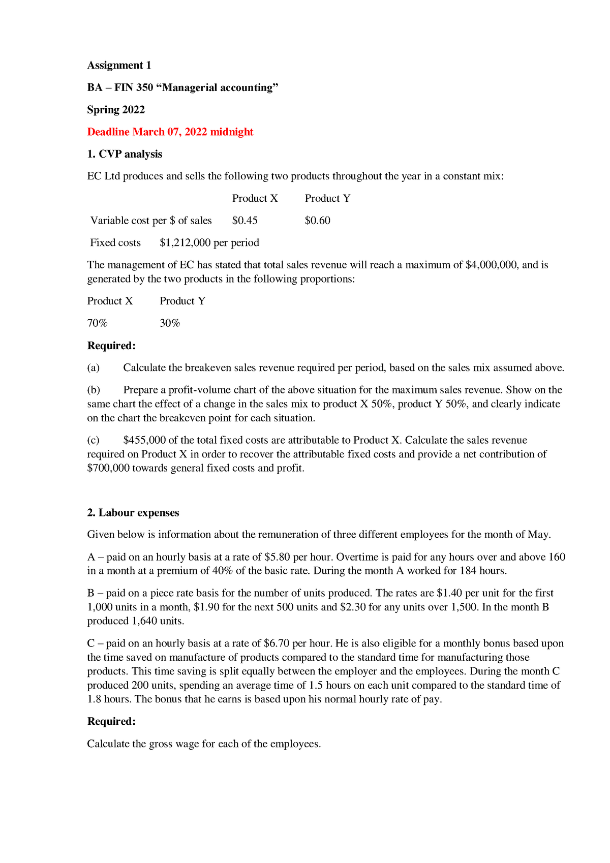 financial and managerial accounting assignment 01