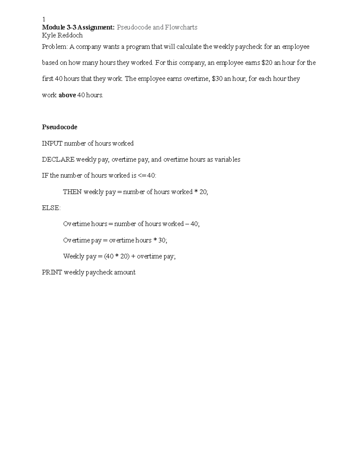 3 3 assignment introduction to pseudocode and flowcharts chegg