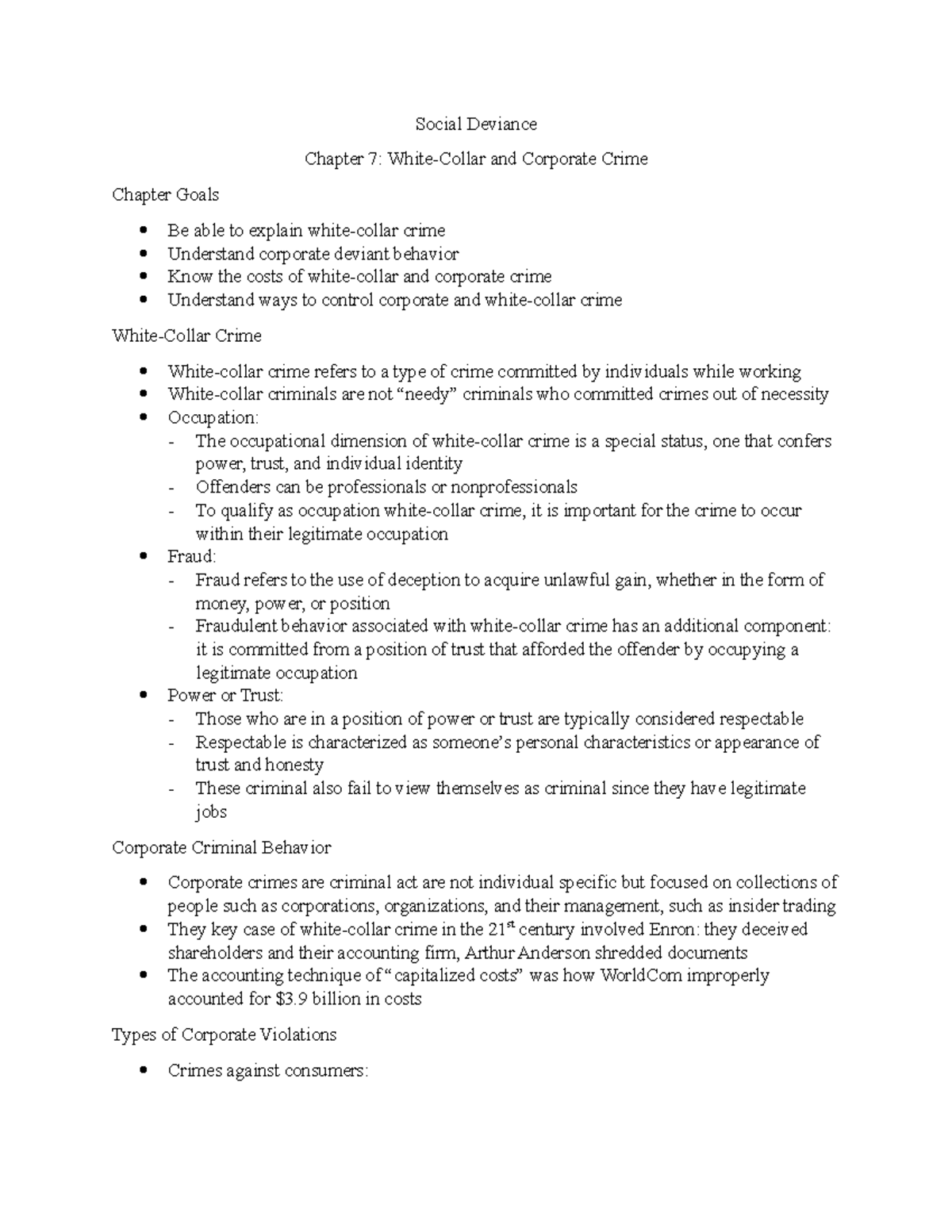 Social Deviance Chapter 7 Powerpoint Notes - Social Deviance Chapter 7 ...