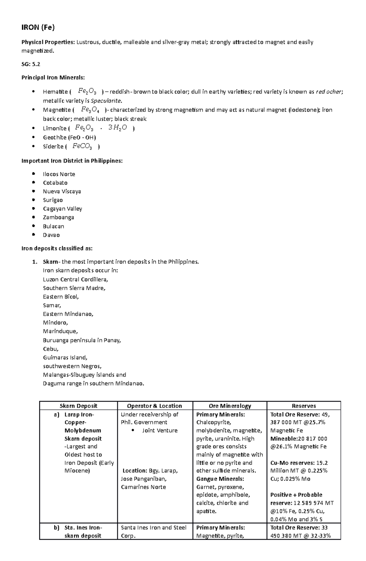 Iron, Nickel and Chromite - IRON (Fe) Physical Properties: Lustrous ...