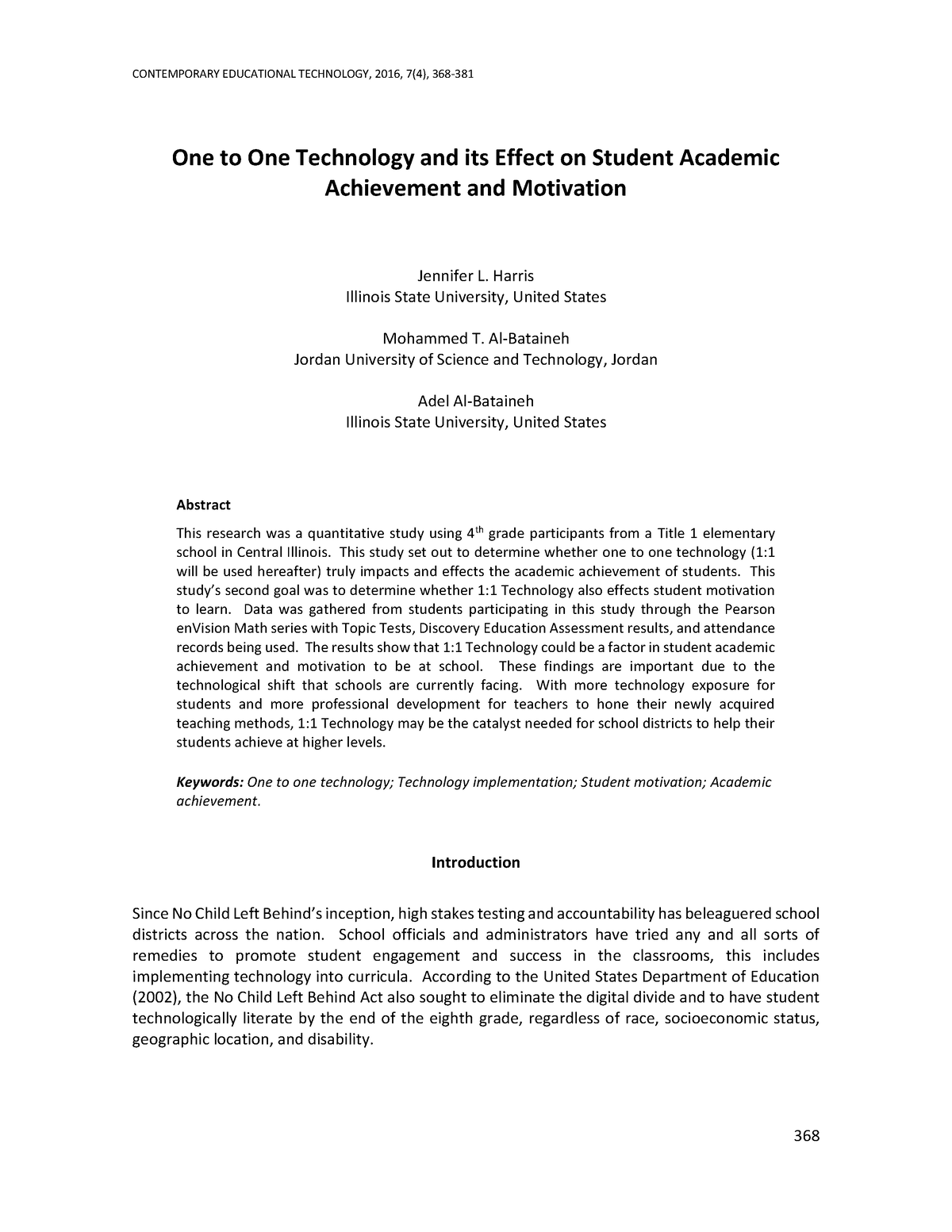 EJ1117604 - A Research On Technology And Its Effects On Academic ...