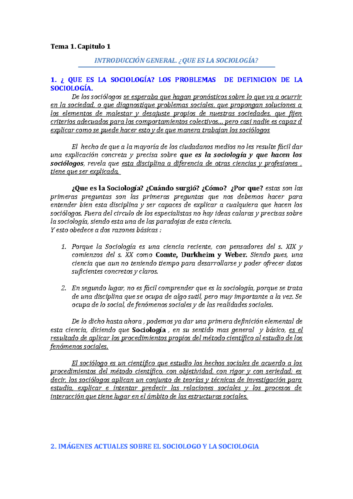 Resumen Tema 1 - La Explicación Sociológica: Una Introducción A La ...