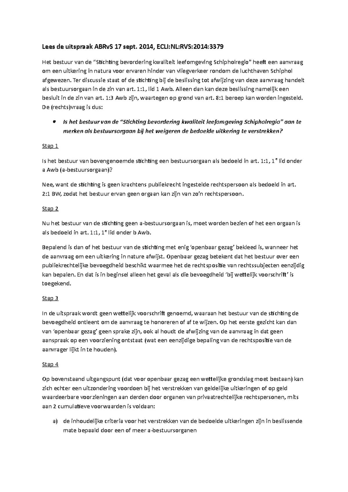 Werkgroep Uitwerkingen - 1 - Uitspraak ABRvS - Lees De Uitspraak ABRvS ...