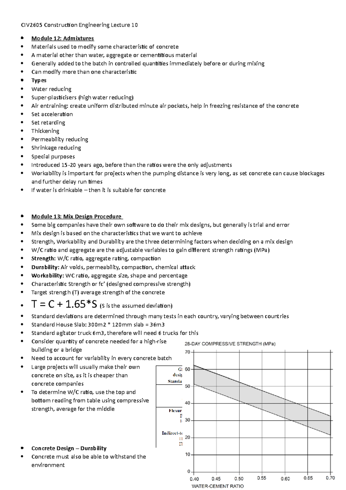 Lecture 10 Admixtures And Water In Concrete - CIV2605 Construction ...