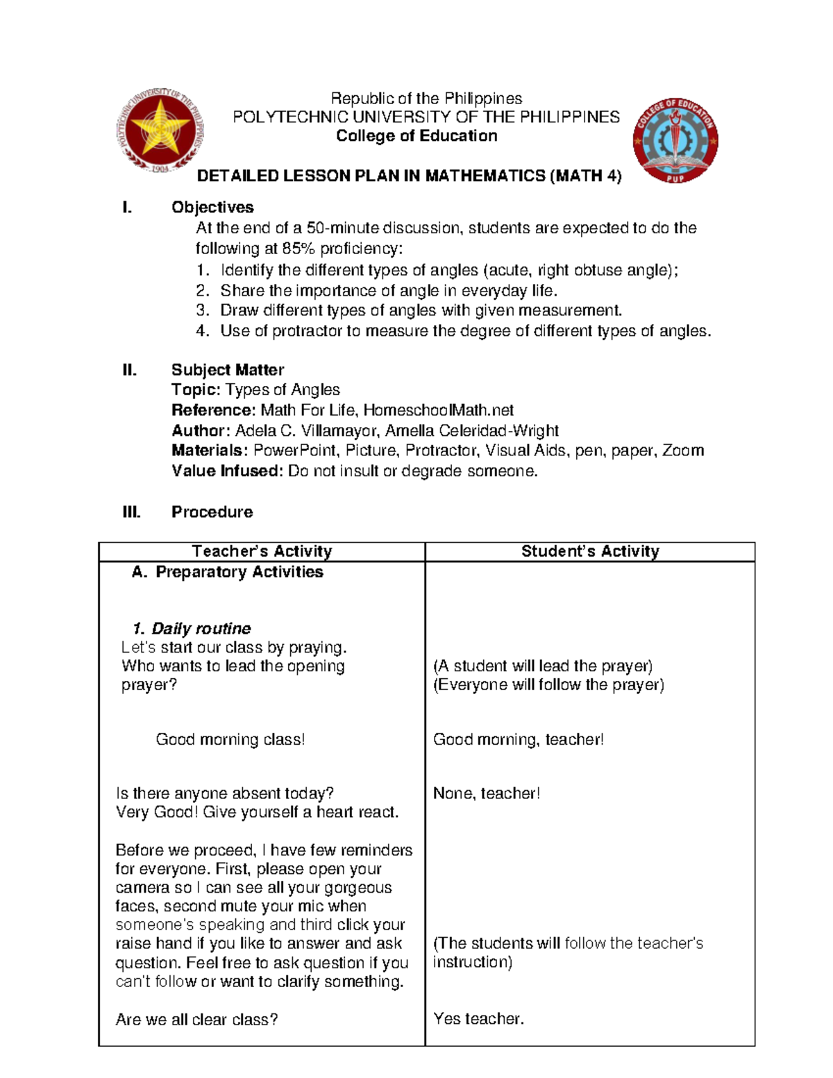 BEED3-1D Bantayan, Jodibielle L. Lesson PLAN Draft - Republic of the ...