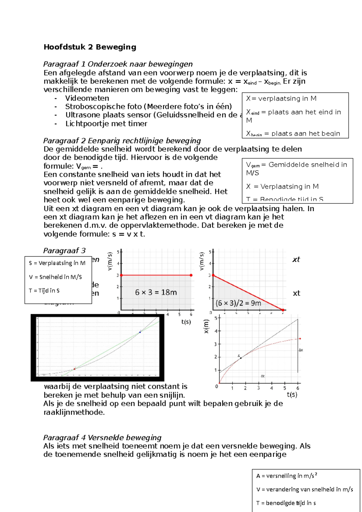 Natuurkunde Examen - Hoofdstuk 2 Beweging Paragraaf 1 Onderzoek Naar ...