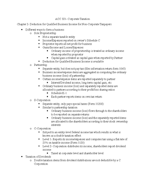 ACC 321 Chpt 4 - Chapter 4 Notes For ACC 321- Corporate Taxation - ACC ...