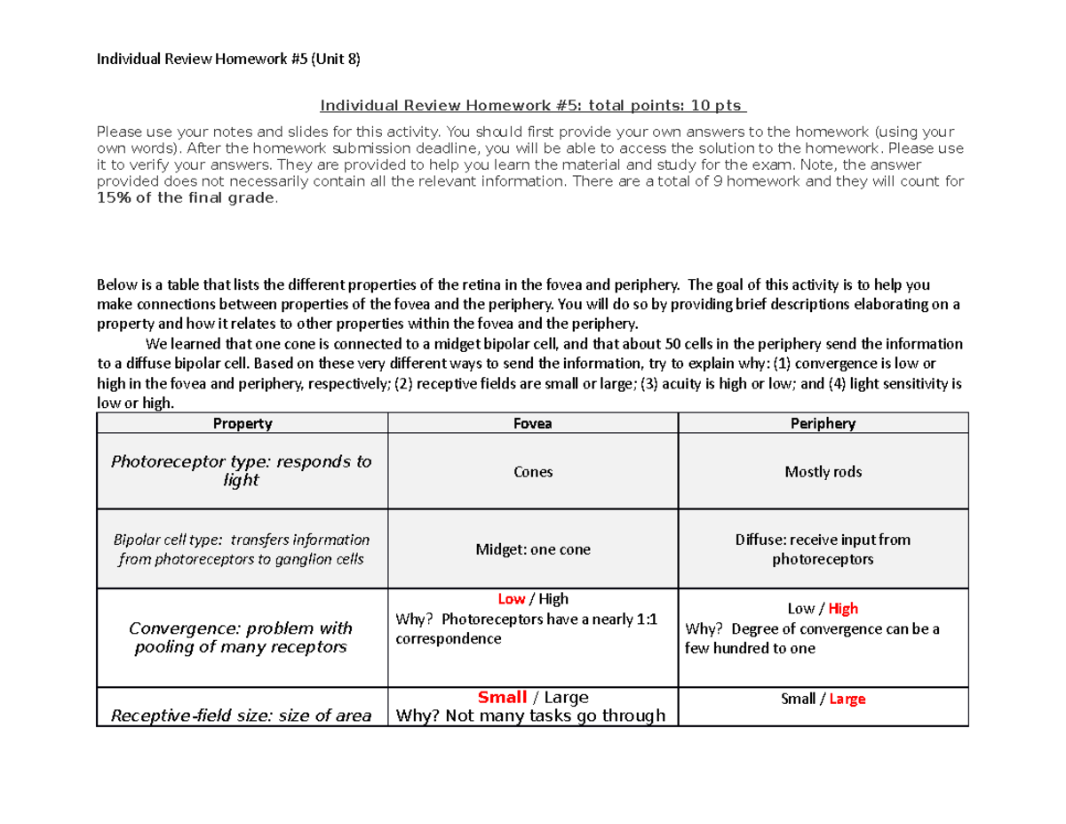 homework answers review