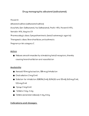 Proventil albuterol 4mg