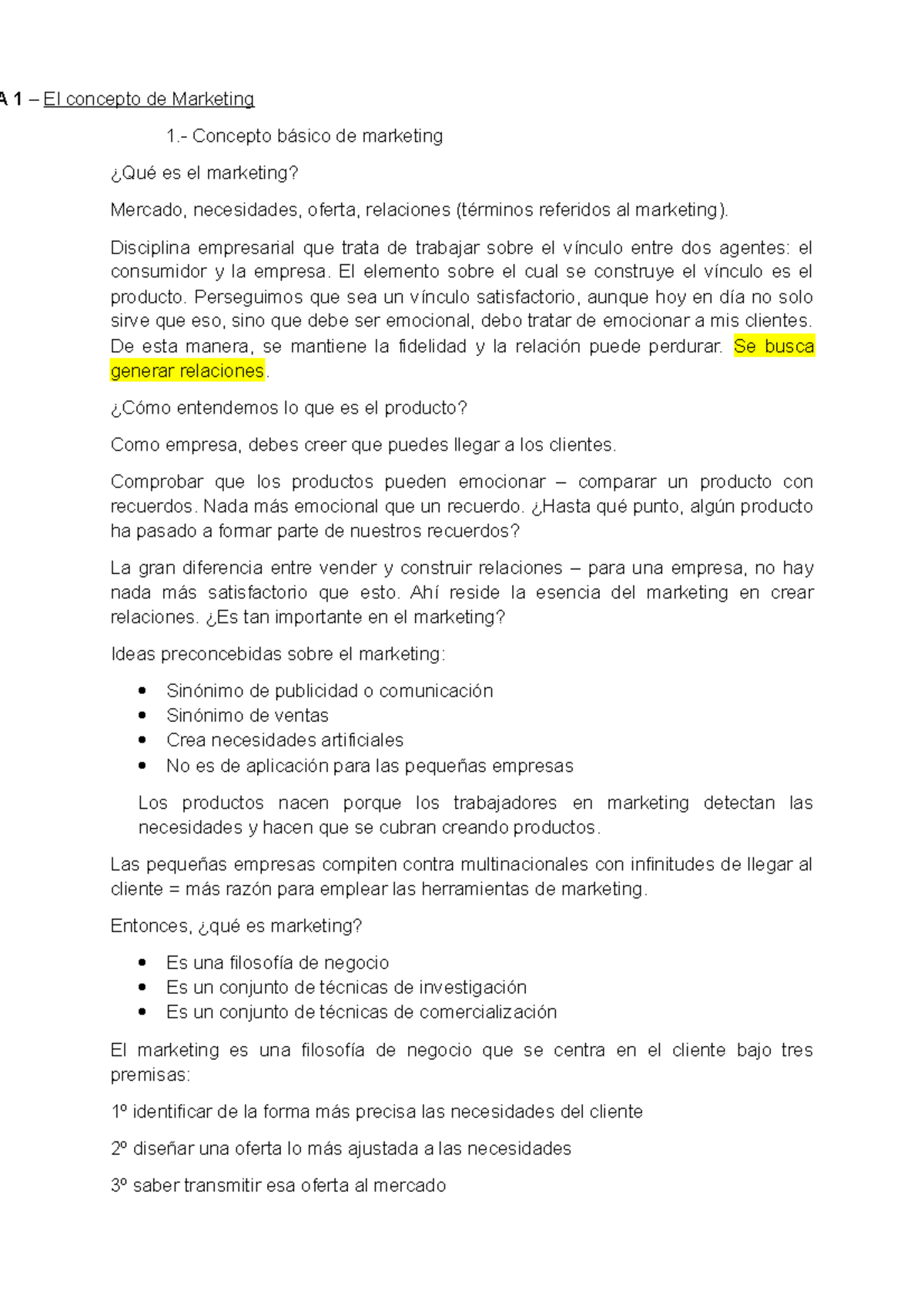 Temas (1-8) - 1 – El Concepto De Marketing 1.- Concepto Básico De ...