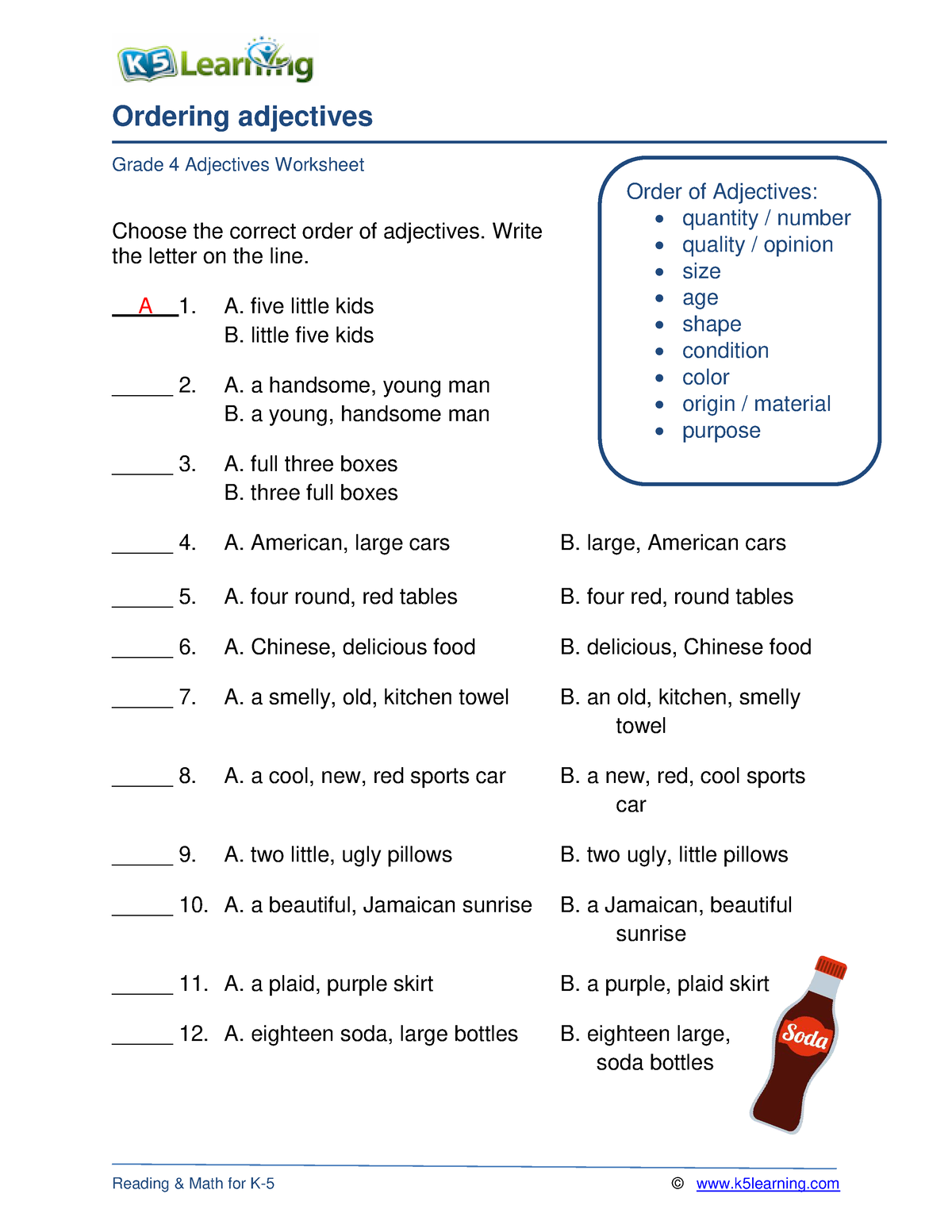 grade-4-ordering-adjectives-a-ordering-adjectives-grade-4-adjectives-worksheet-reading-math