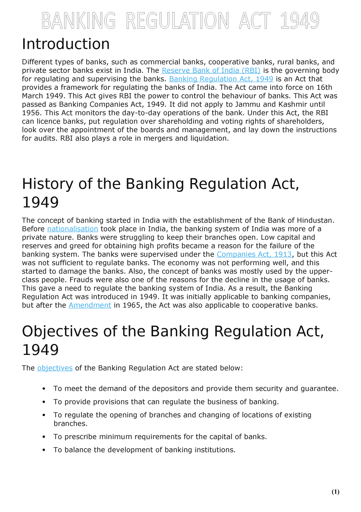 case study on banking regulation act 1949