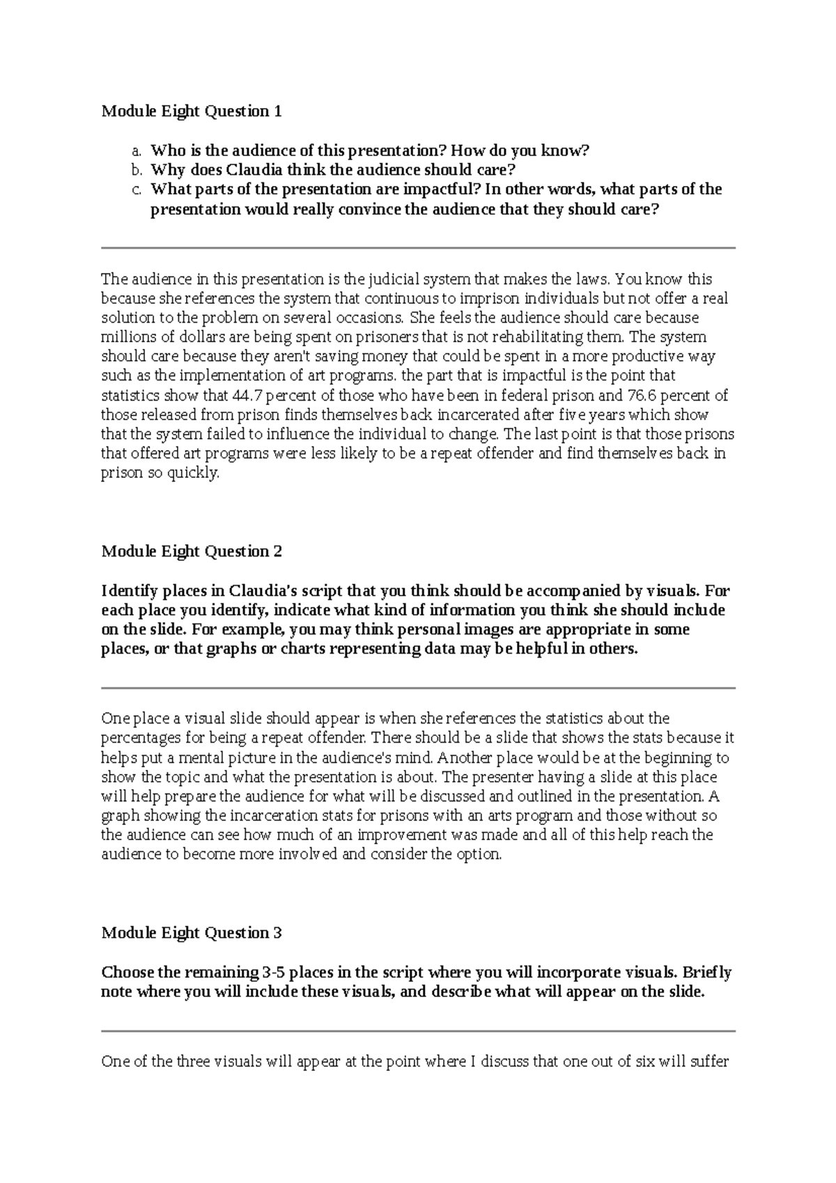 Final Short response SCS 200 Applied Social Sciences - Module Eight ...