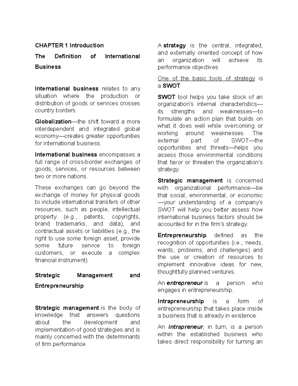 IBAT Reviewer 1 5 - This subject is International Business and Trade ...