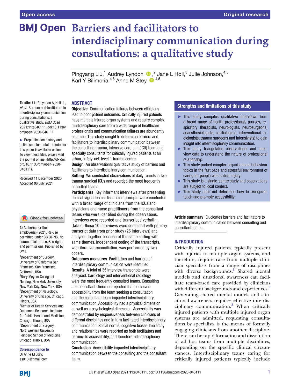 Barriers And Facilitators To Interdisciplinary Communication - Open ...