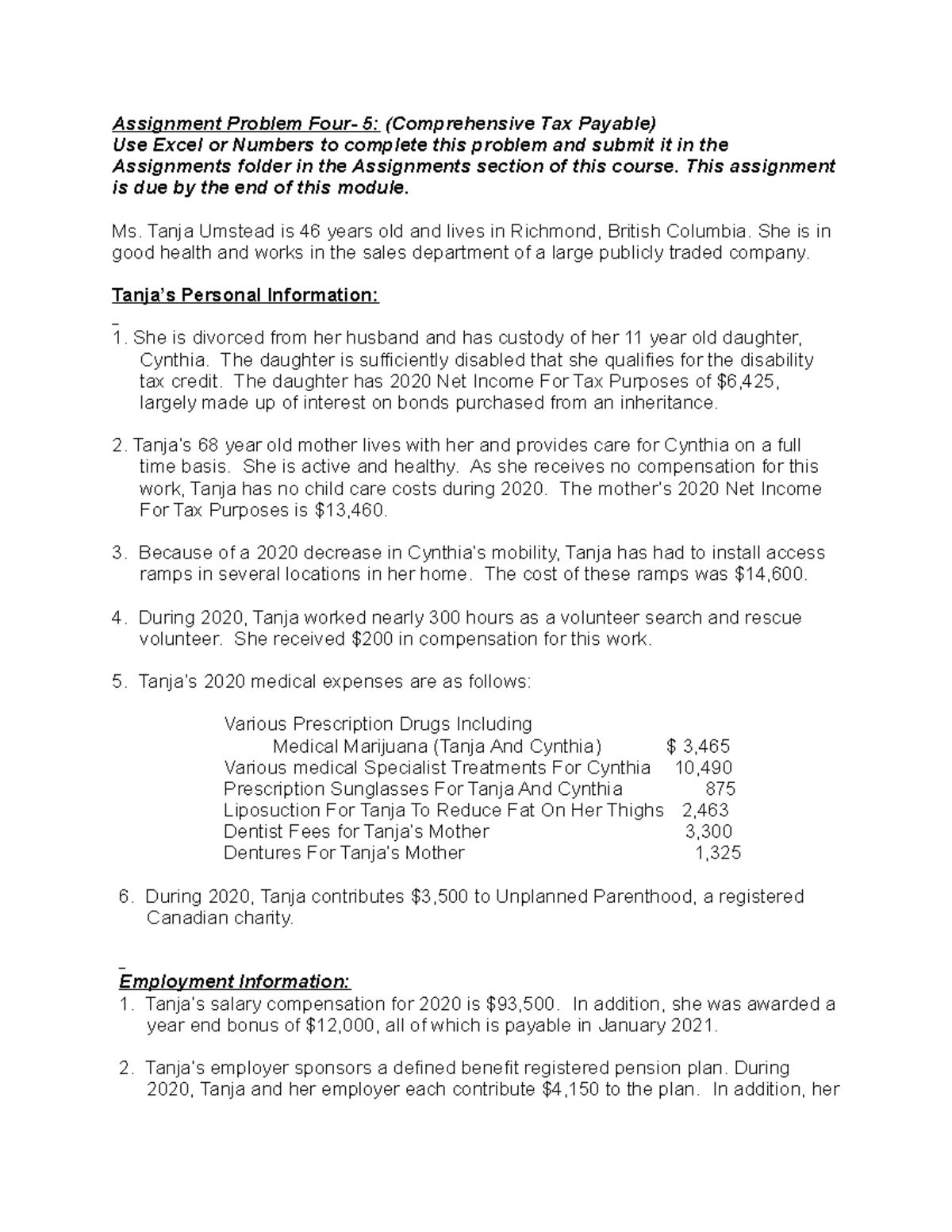 Taxation Assignment 1-Problem Four - Assignment Problem Four- 5 ...