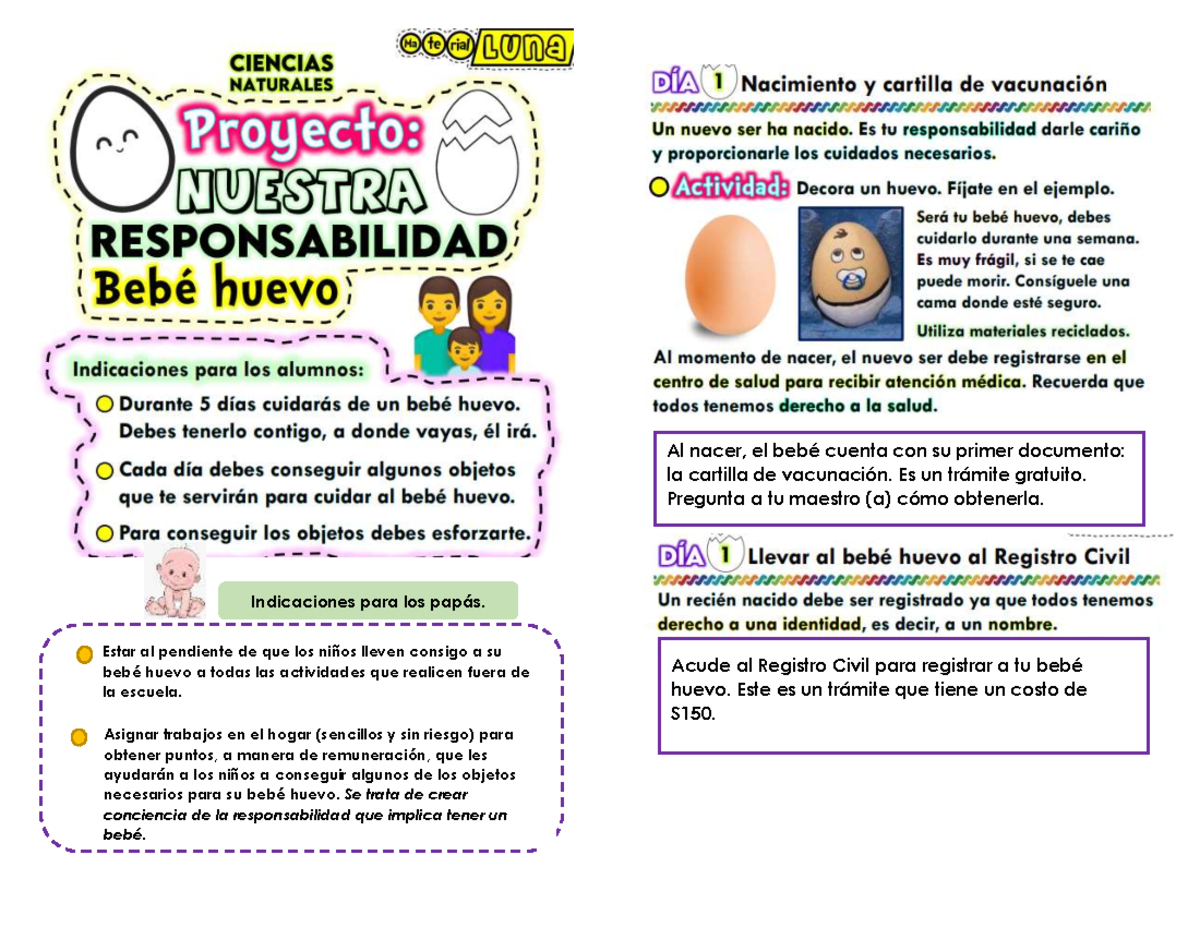 Bebé huevo - Al nacer, el bebé cuenta con su primer documento: la
