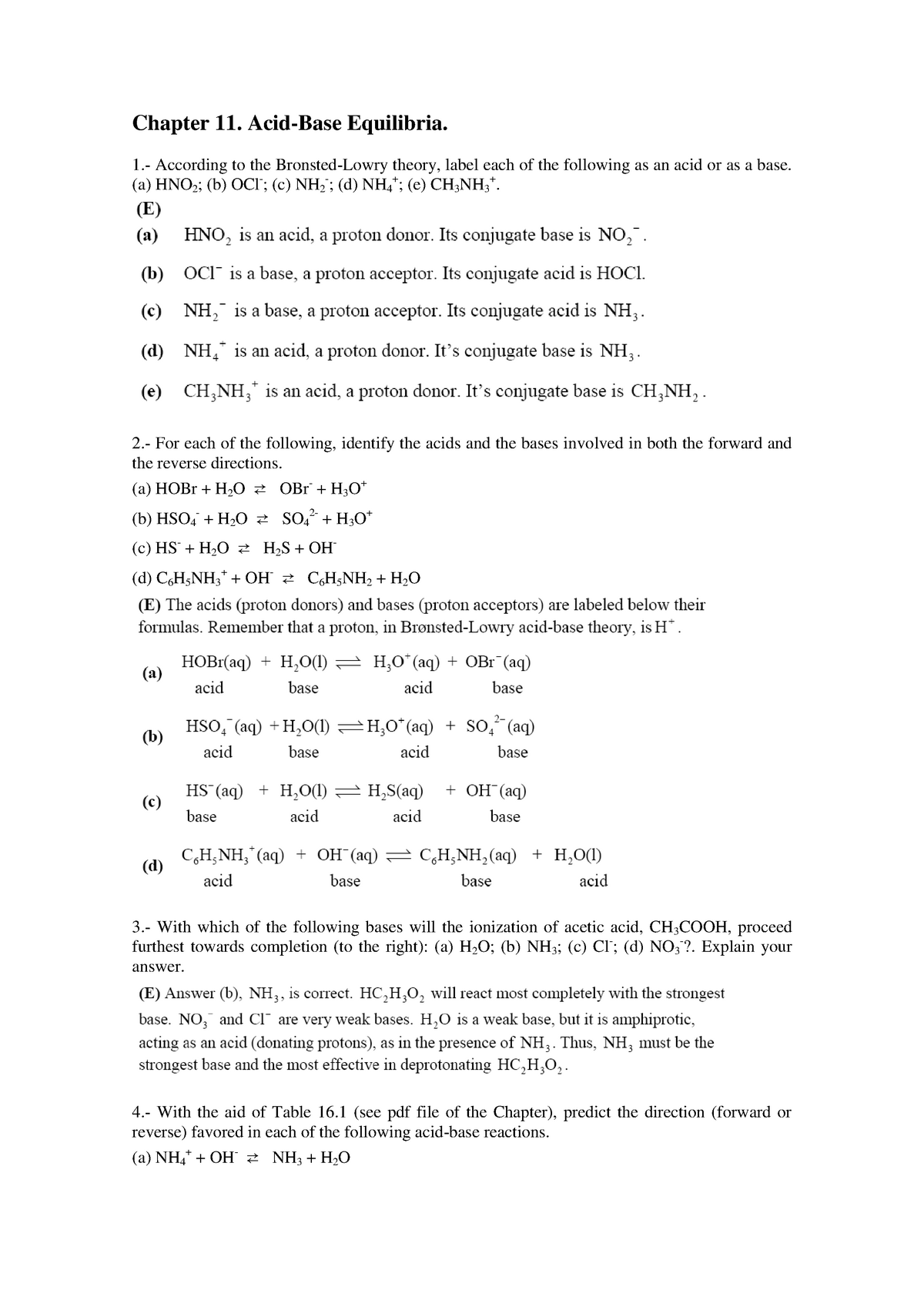 Practical - Chapter 11 Acid-base Equilibria - Chapter 11. Acid-Base ...