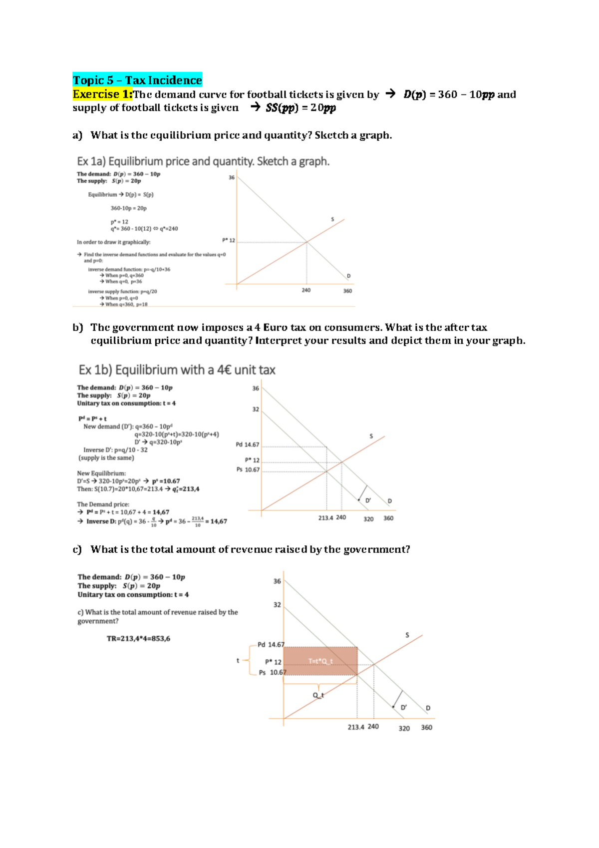 Problem SET 5- PRINCIPLES OF TAXATION - Topic 5 – Tax Incidence ...