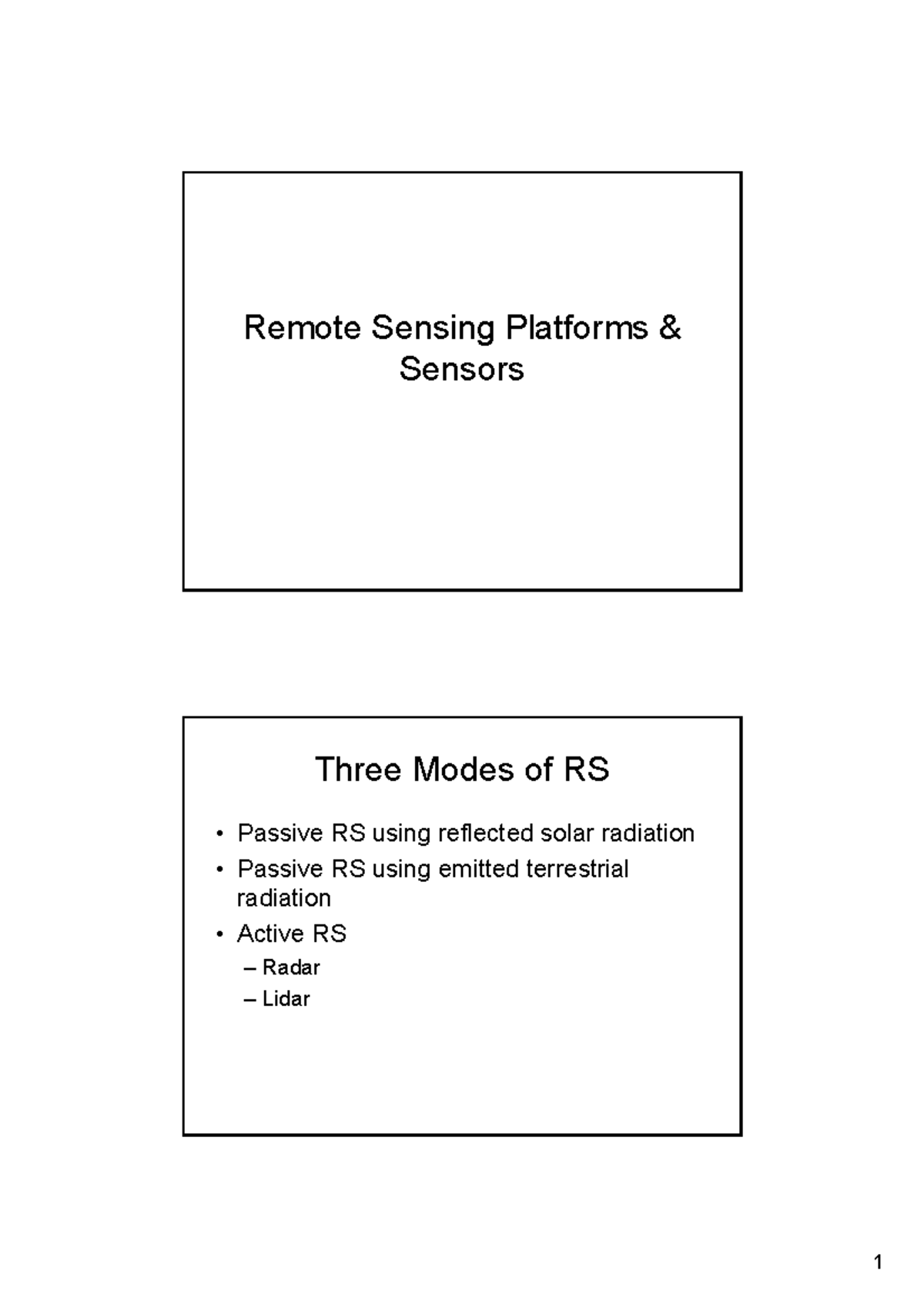RSPlatforms & Sensors Kdg 11 - Remote Sensing Platforms & Sensors Three ...