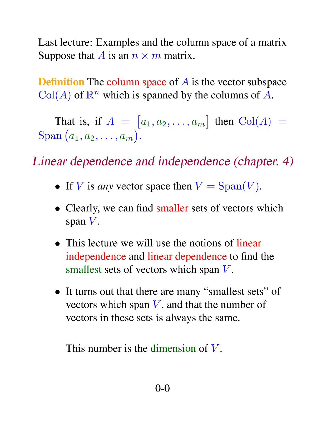 Linear Combination Dependence And Independce - Linear Algebra - MKU ...