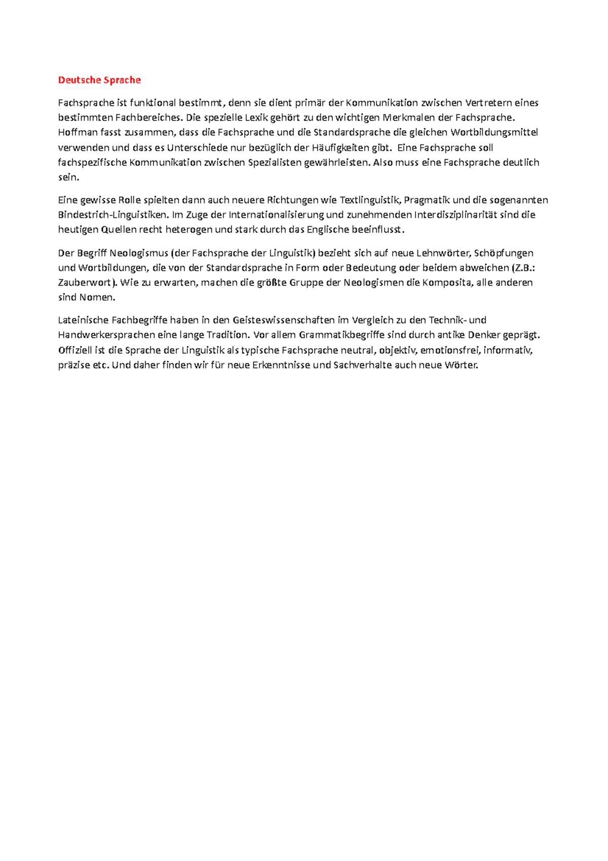 Deutsche Sprache - linguistica tedesca - Deutsche Sprache Fachsprache ...