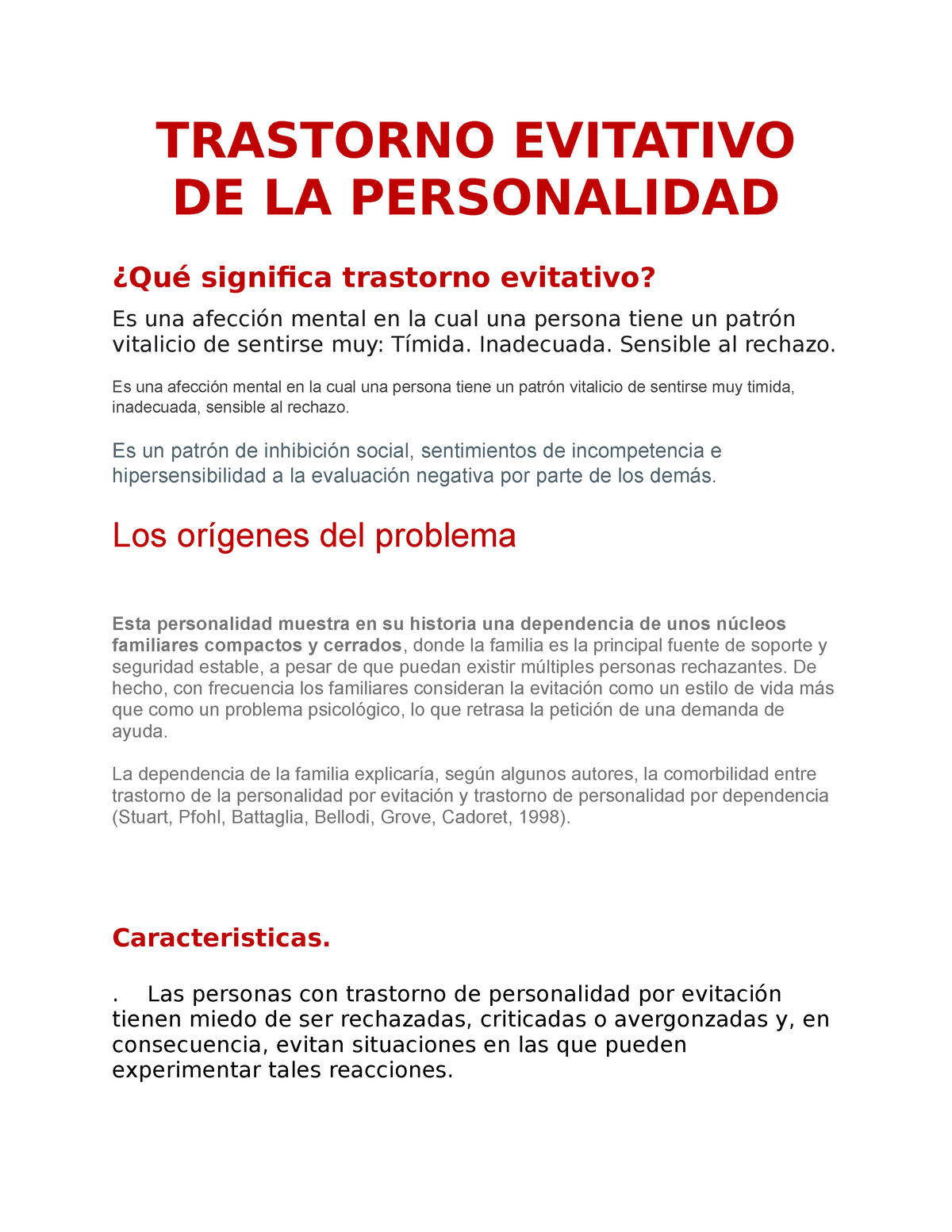 Trastorno De La Personalidad Por Evitaci N Trastorno Evitativo De La Personalidad Qu