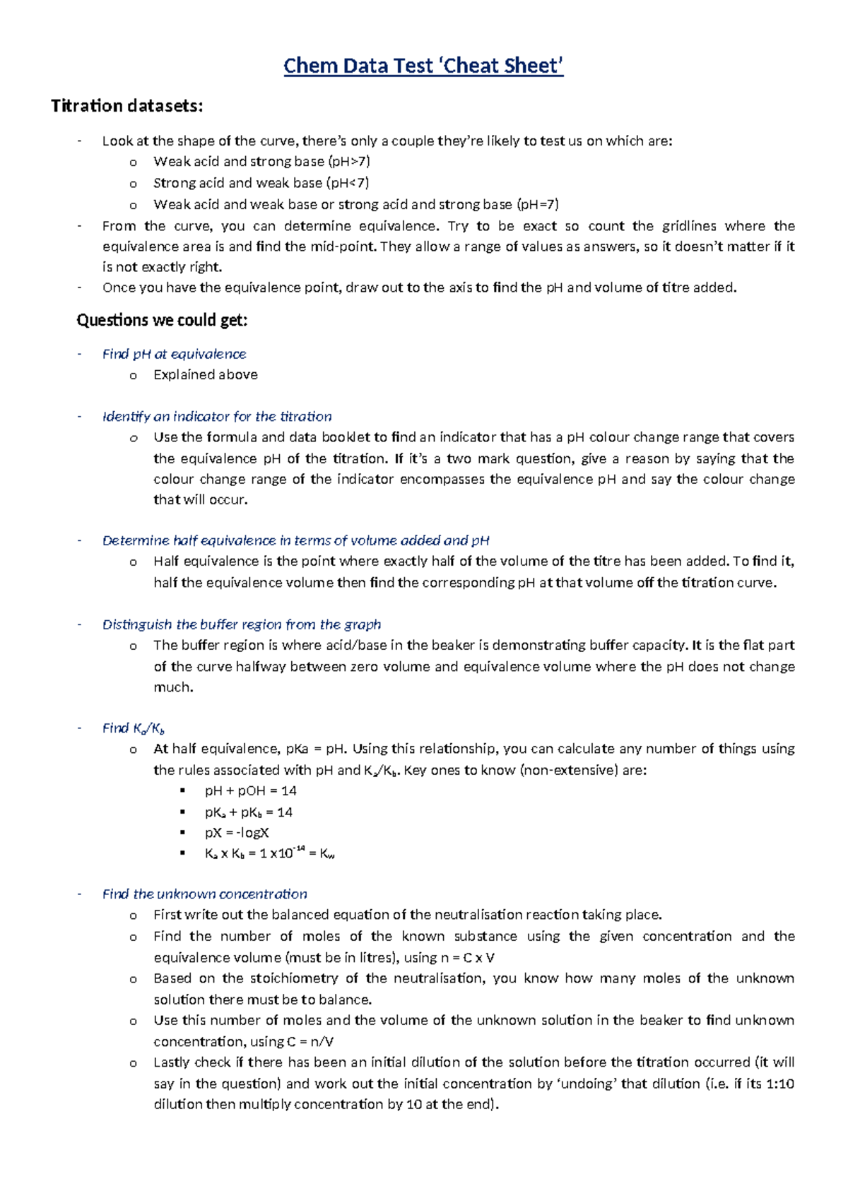 How to get 10 on the data test chem edition Chem Data Test ‘Cheat